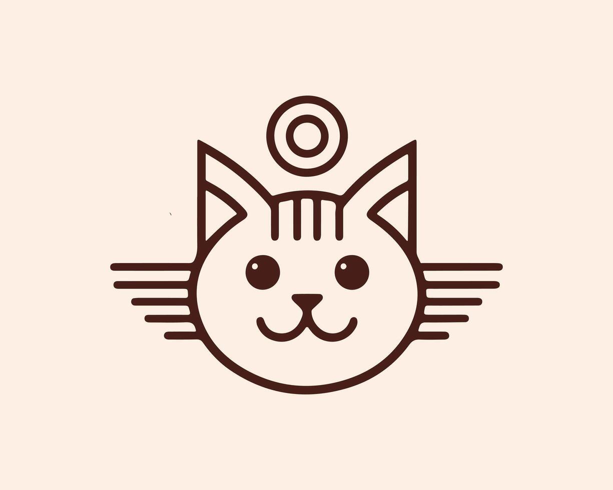A cat with a ring on its head vector