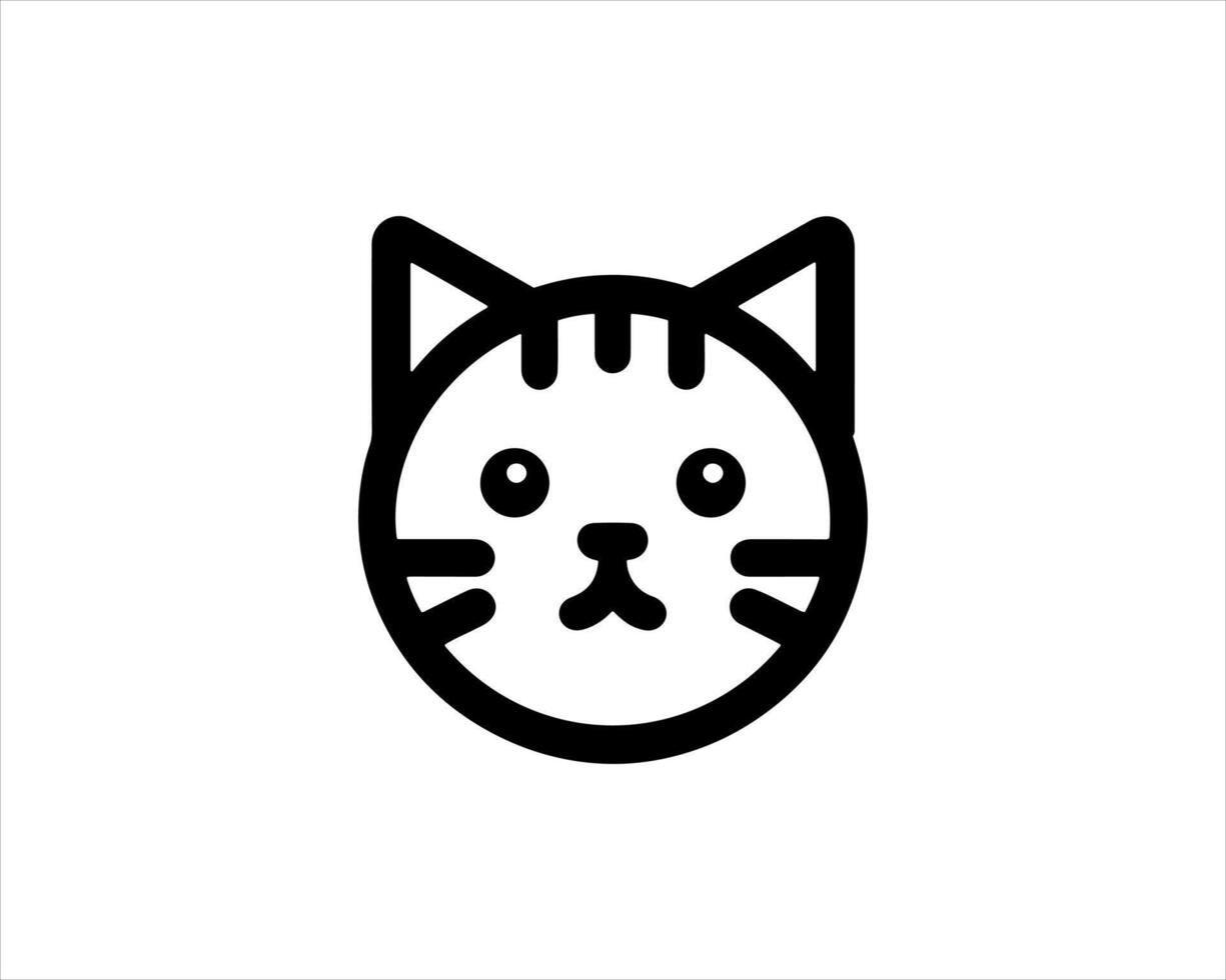 A black and white cat icon on a white background vector