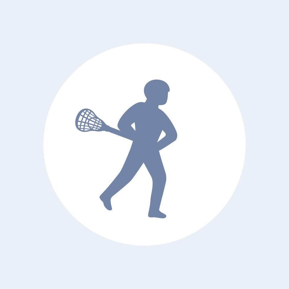 Lacrosse player icon isolated over white vector