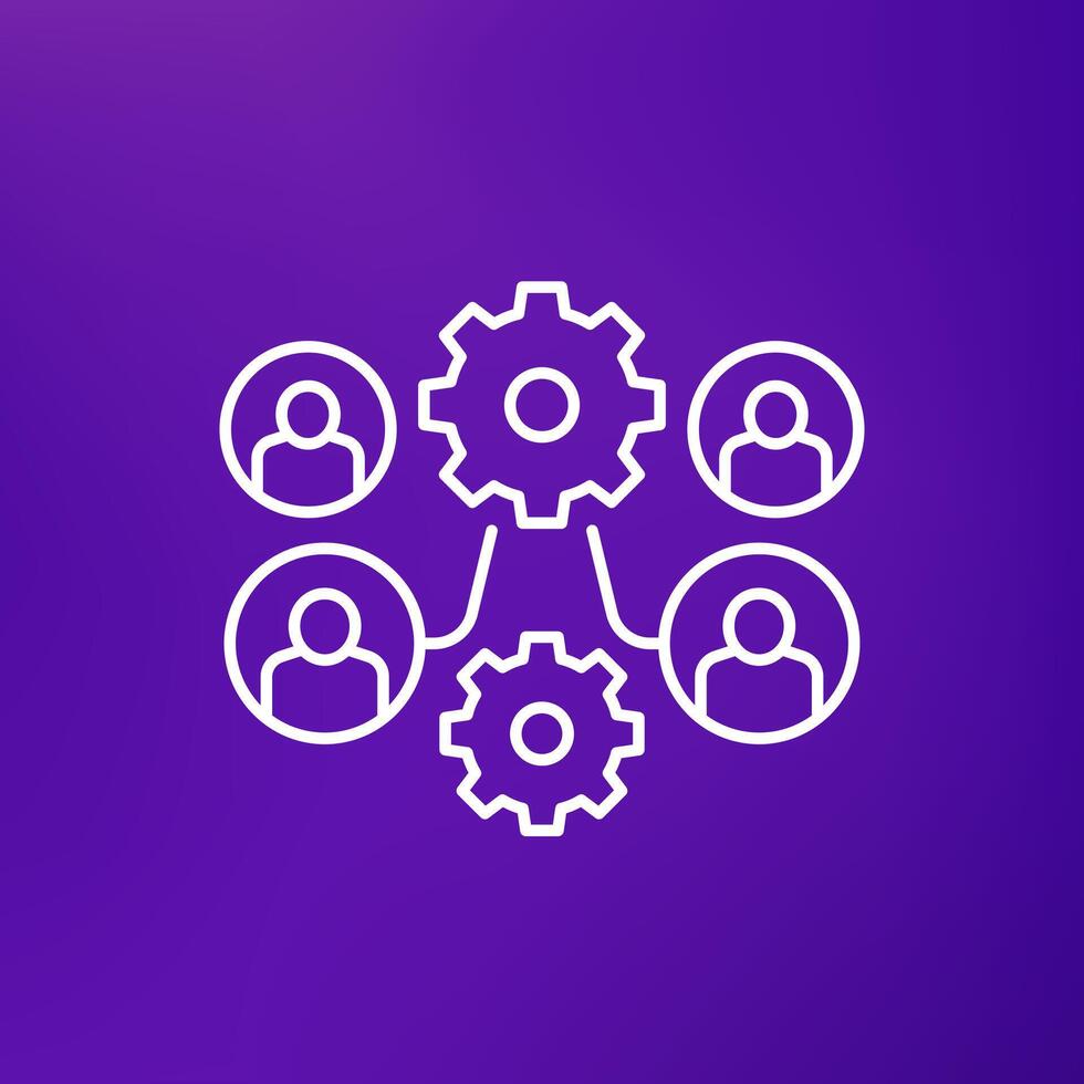 BPO line icon, Business process outsourcing vector