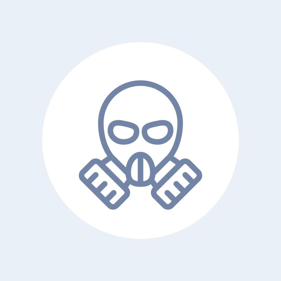 gas mask line icon isolated on white vector