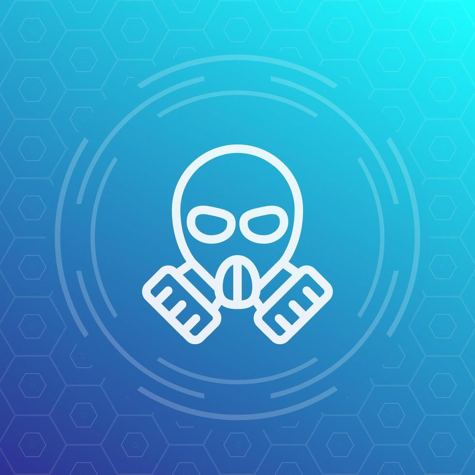 gas mask linear icon vector
