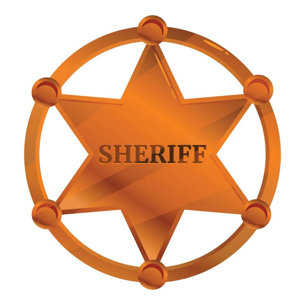 Sheriff star badge illustrating law enforcement and authority vector