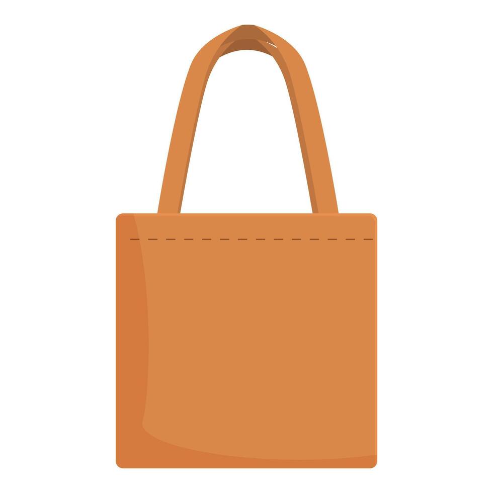 Brown reusable shopping bag promoting sustainability vector