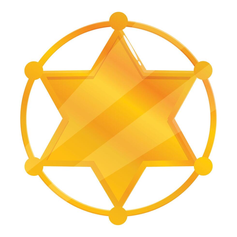Golden sheriff star badge shining brightly representing law enforcement vector