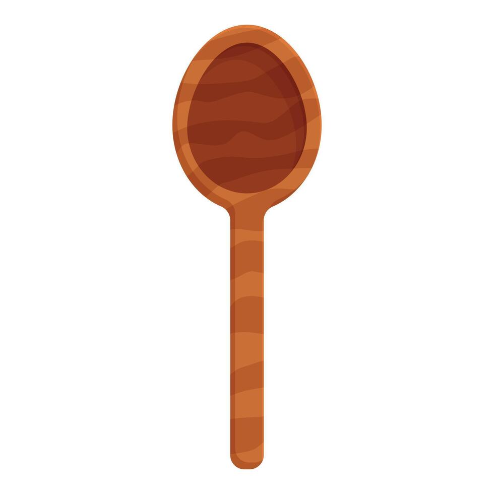 Wooden spoon resting on white background representing kitchen utensils vector