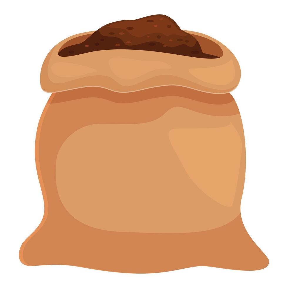 Full burlap sack with coffee beans is waiting for delivery vector
