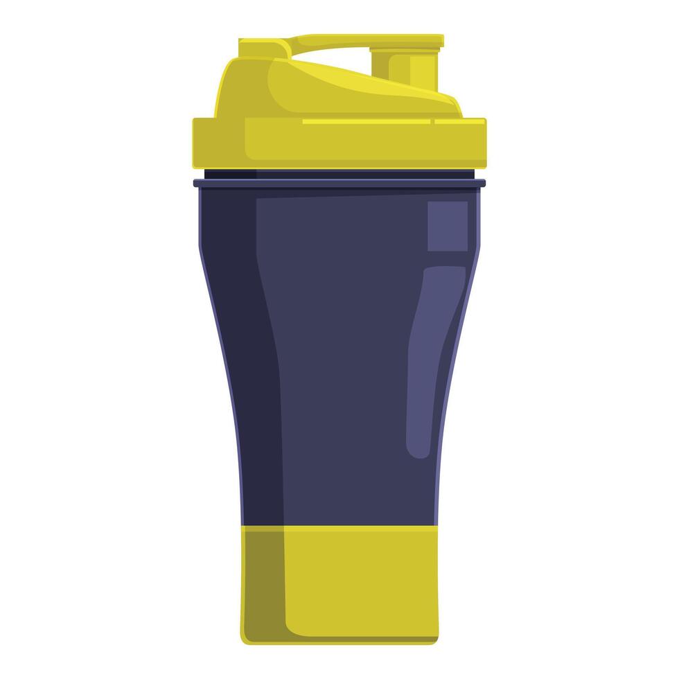 Yellow and blue sport shaker bottle for protein shakes and sports nutrition vector