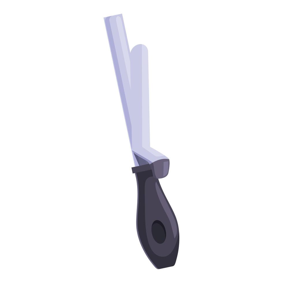 Hair straightener creating smooth and shiny hair style vector