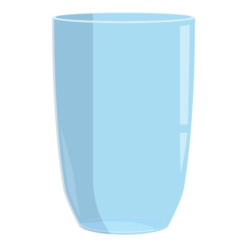 Empty modern light blue drinking glass standing upright vector