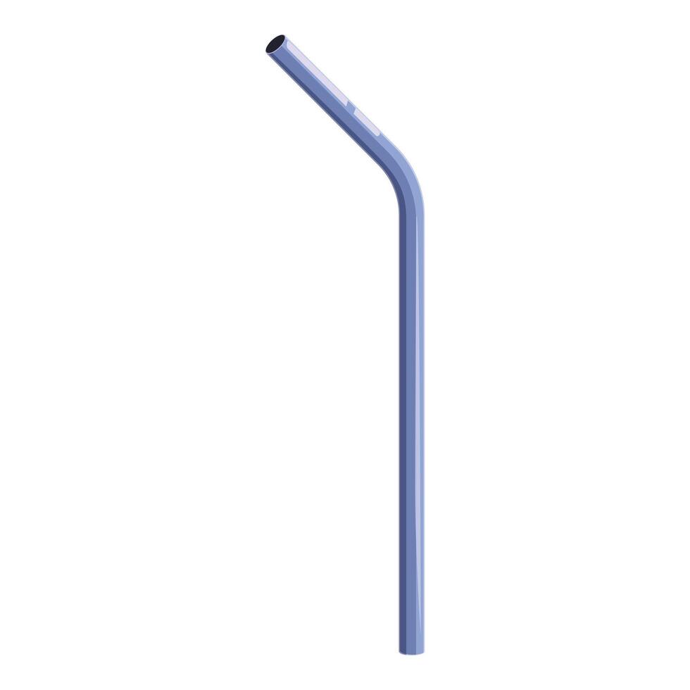 Reusable metal drinking straw reducing plastic waste vector