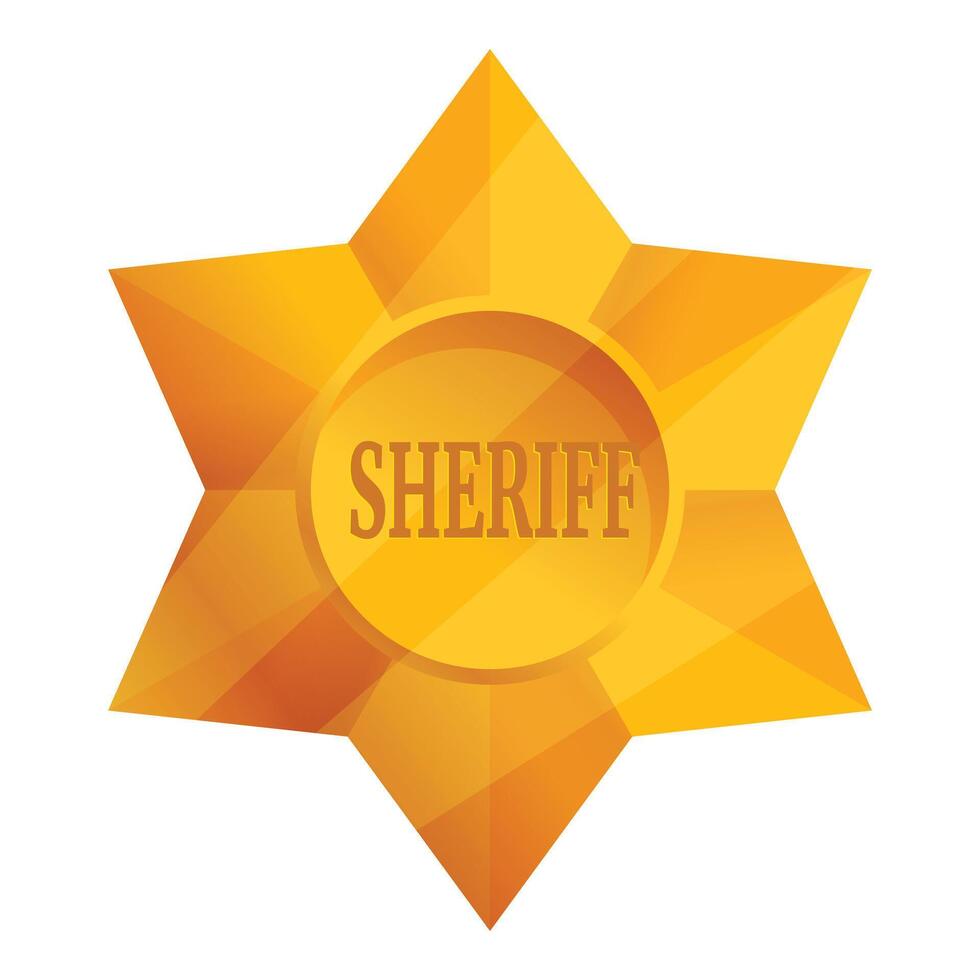 Golden sheriff star badge representing law enforcement and justice vector