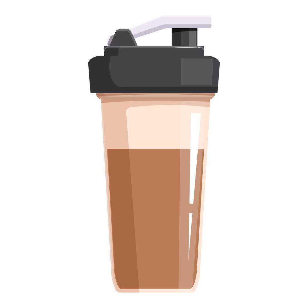 Protein shaker bottle containing chocolate protein shake vector