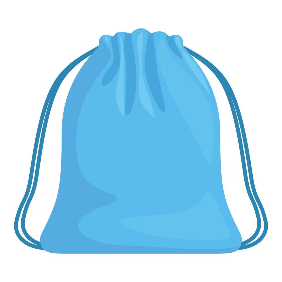 Blue drawstring backpack isolated on white background vector