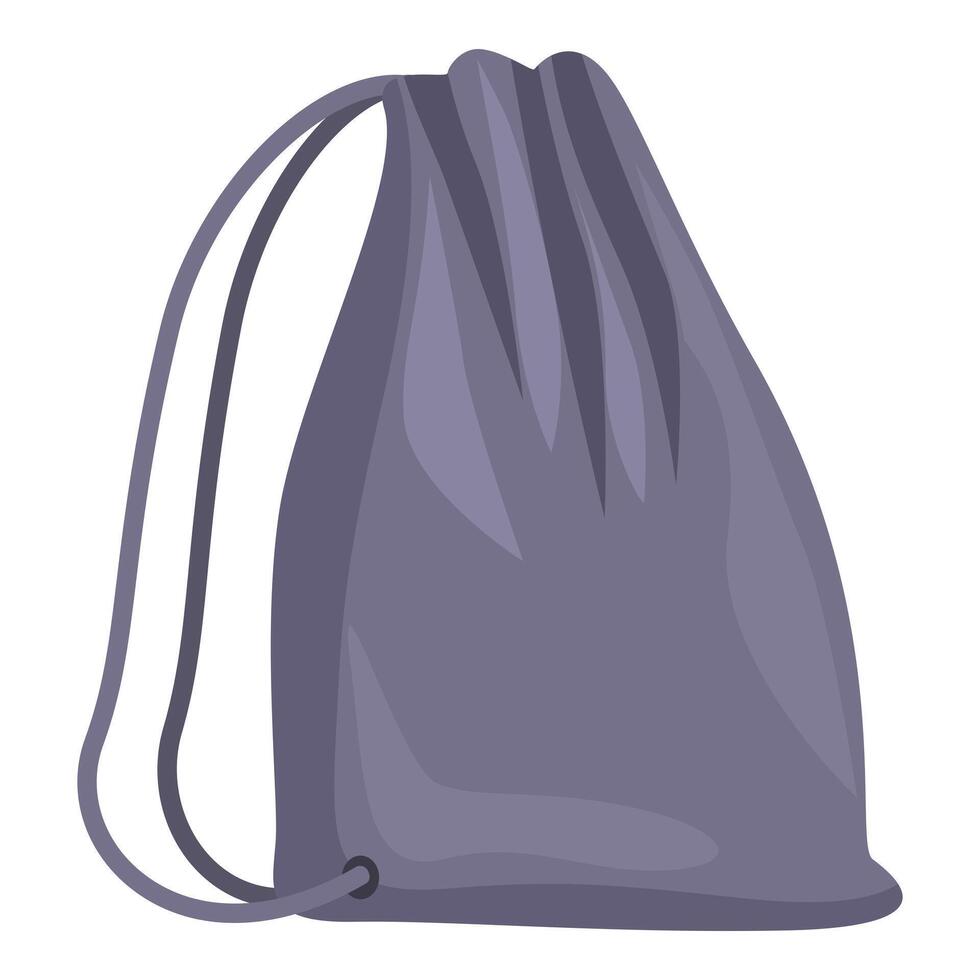 Purple drawstring bag isolated on white background vector