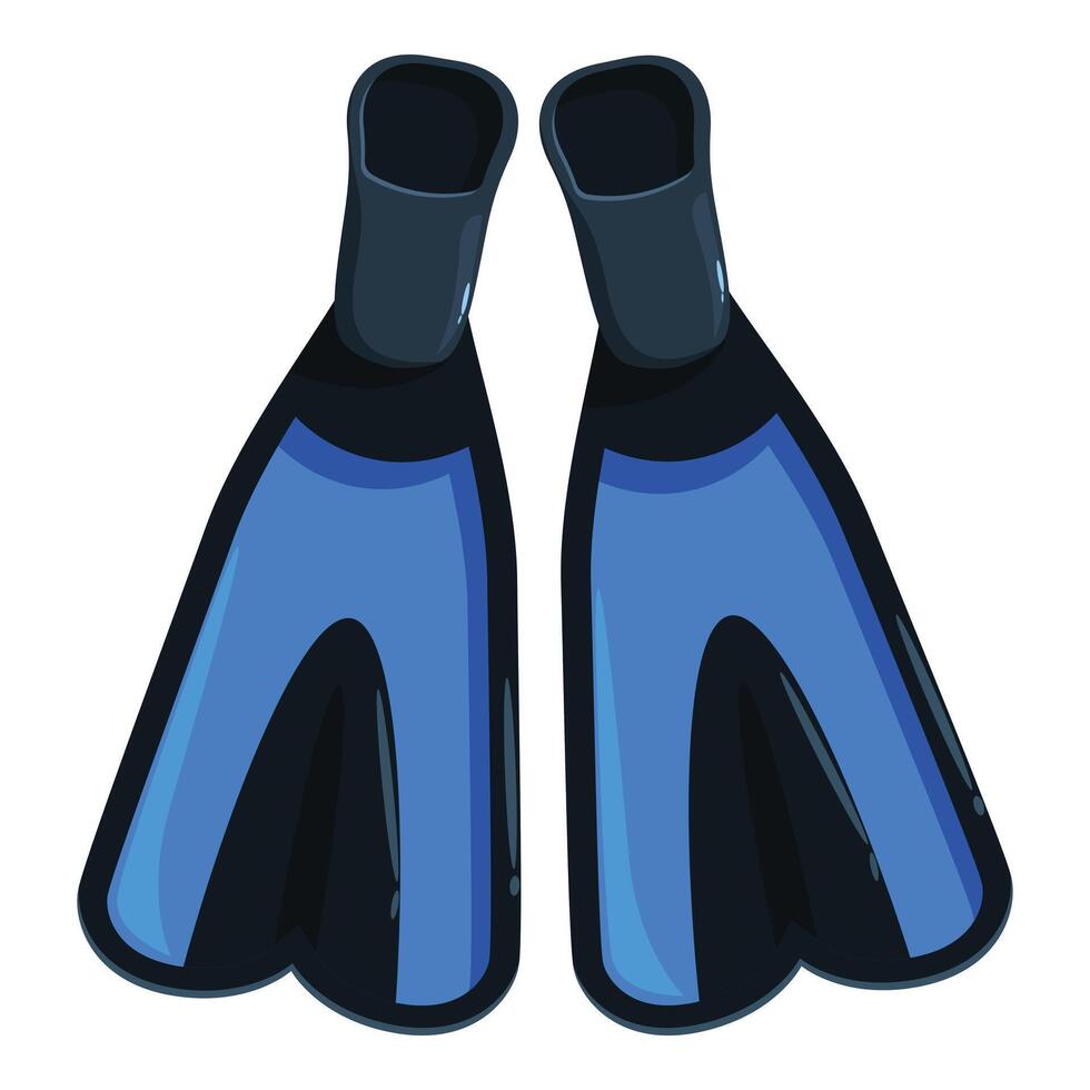 Blue diving fins for underwater exploration and snorkeling adventures vector