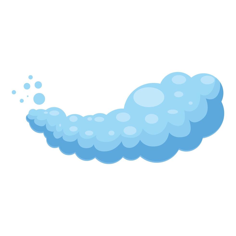 Cartoon blue steam generating from small bubbles expanding vector