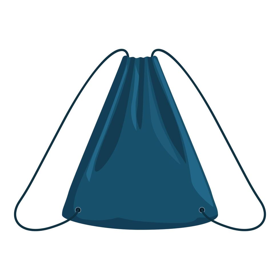 Blue drawstring backpack isolated on white background vector