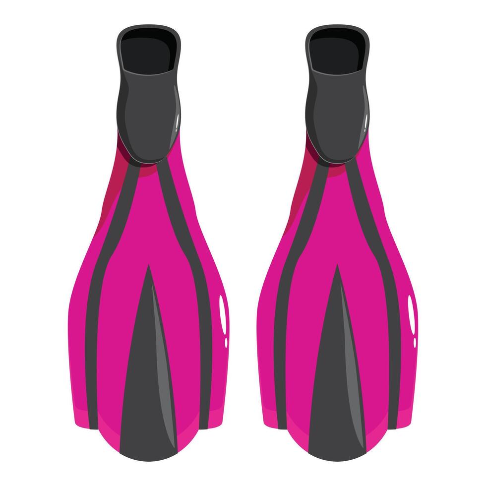 Pair of pink diving flippers isolated on white background vector
