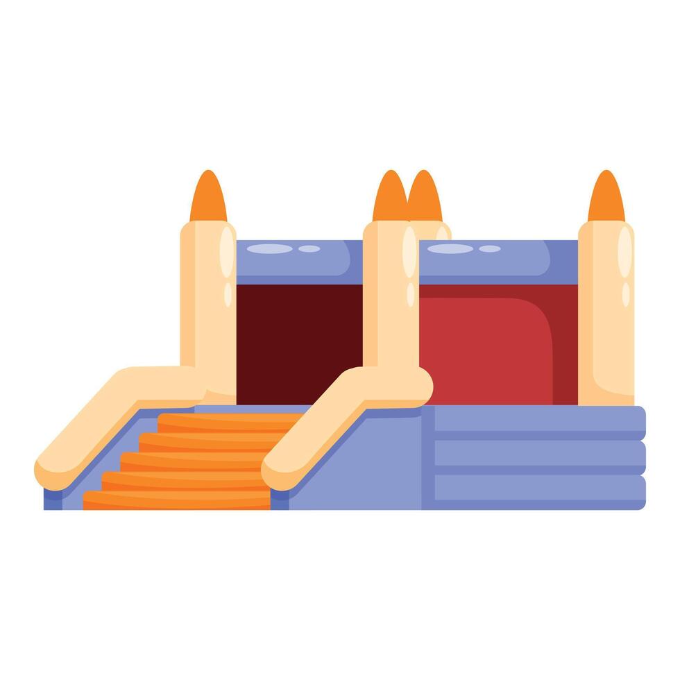 Inflatable castle providing entertainment for children during parties and events vector