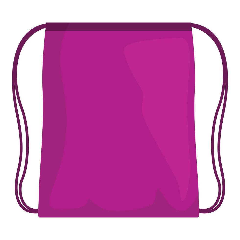 Purple drawstring backpack isolated on white background vector
