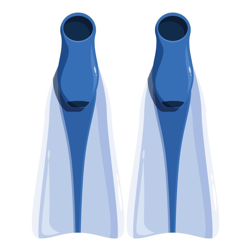 Blue diving fins isolated on white background, ready for underwater exploration vector