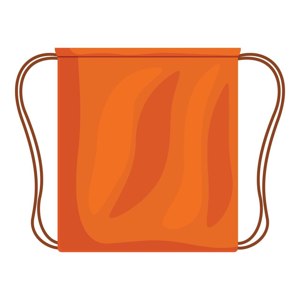 Orange drawstring backpack isolated on white background vector
