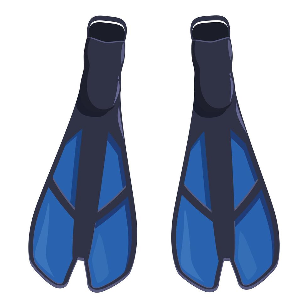 Blue diving flippers isolated on white background vector