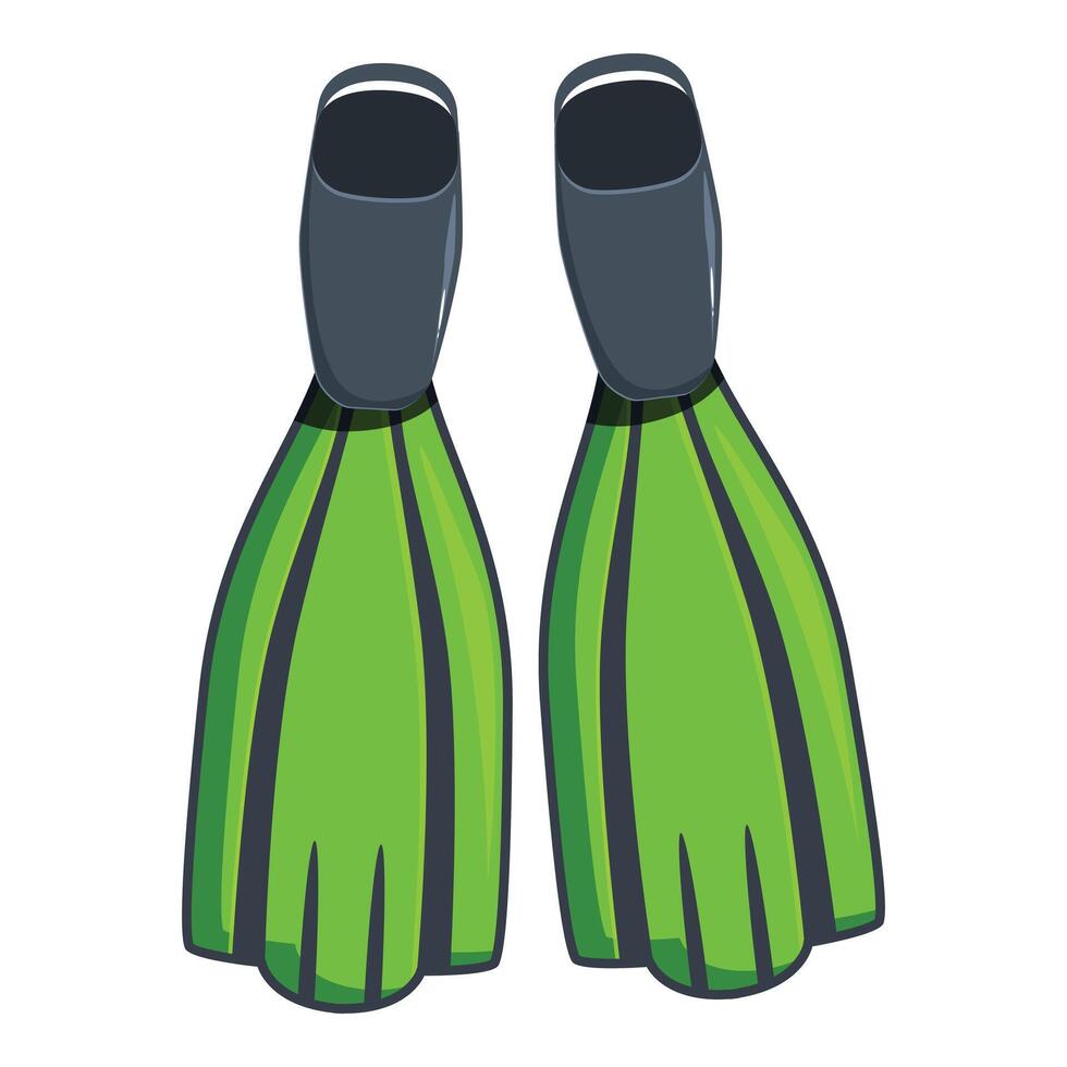 Green diving flippers for underwater exploration vector