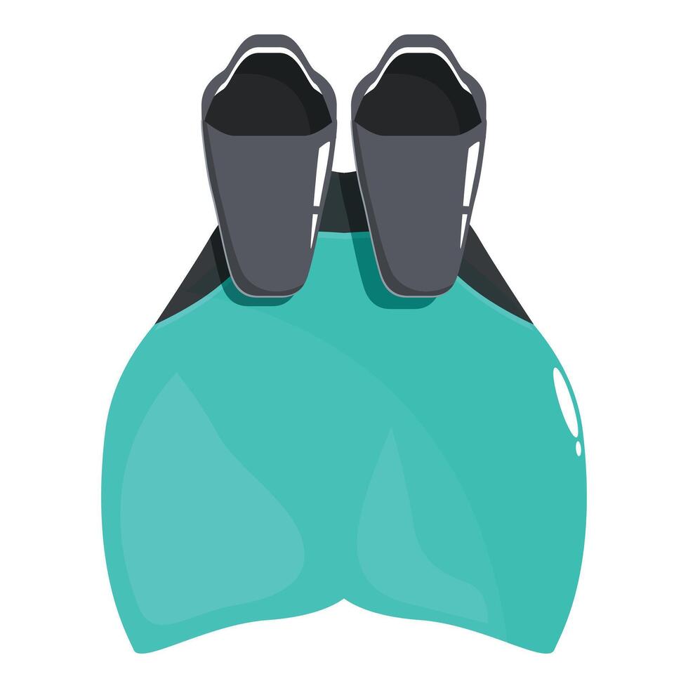 Turquoise diving fins for underwater exploration and snorkeling adventures vector