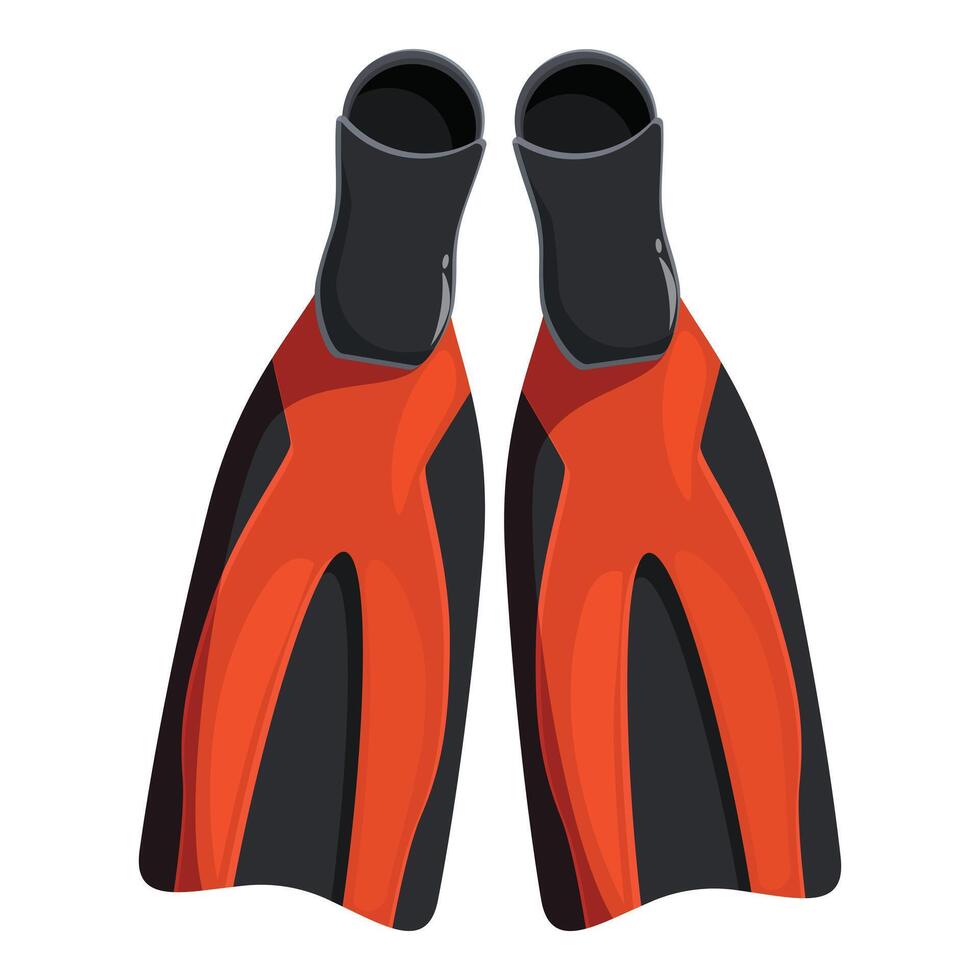 Orange and black diving fins for underwater exploration vector