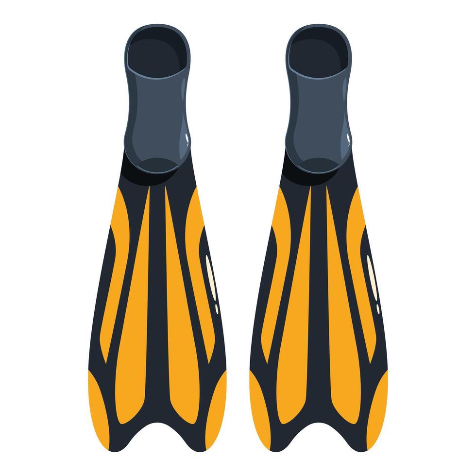 Pair of diving fins for underwater exploration and snorkeling adventures vector