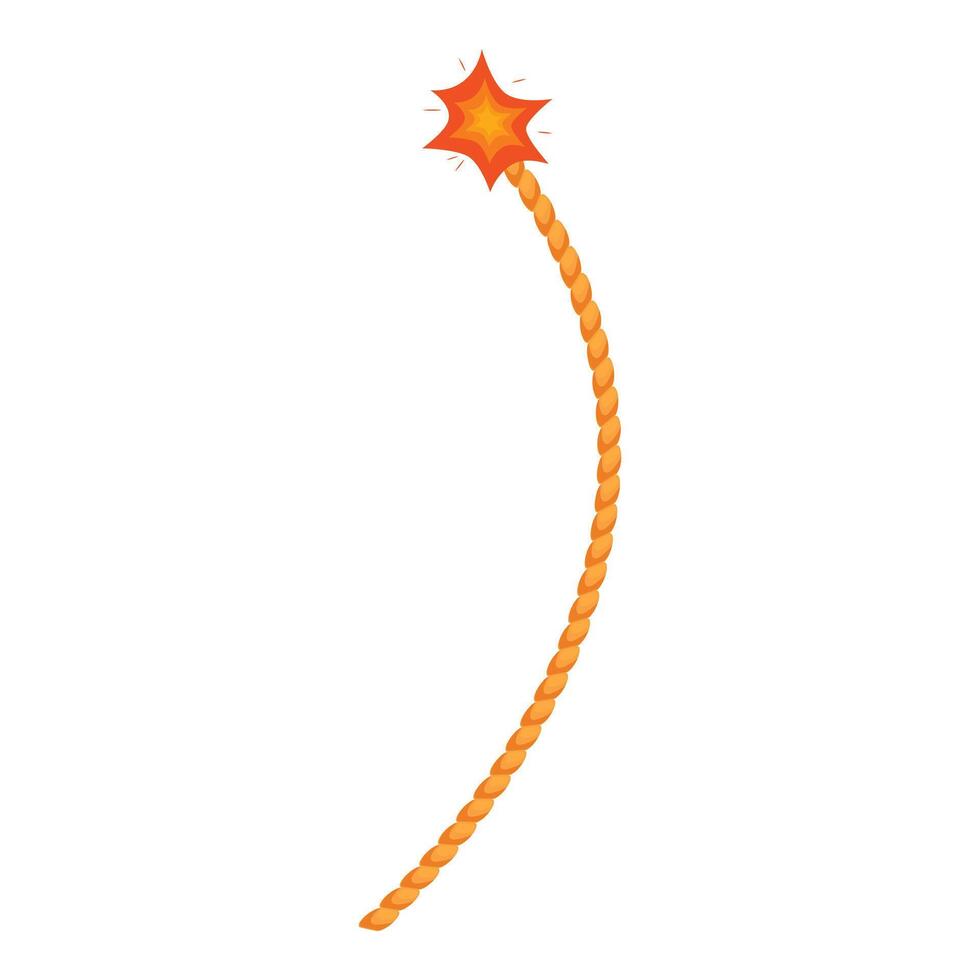 Orange fuse burning with star shape on fire spreading fast vector