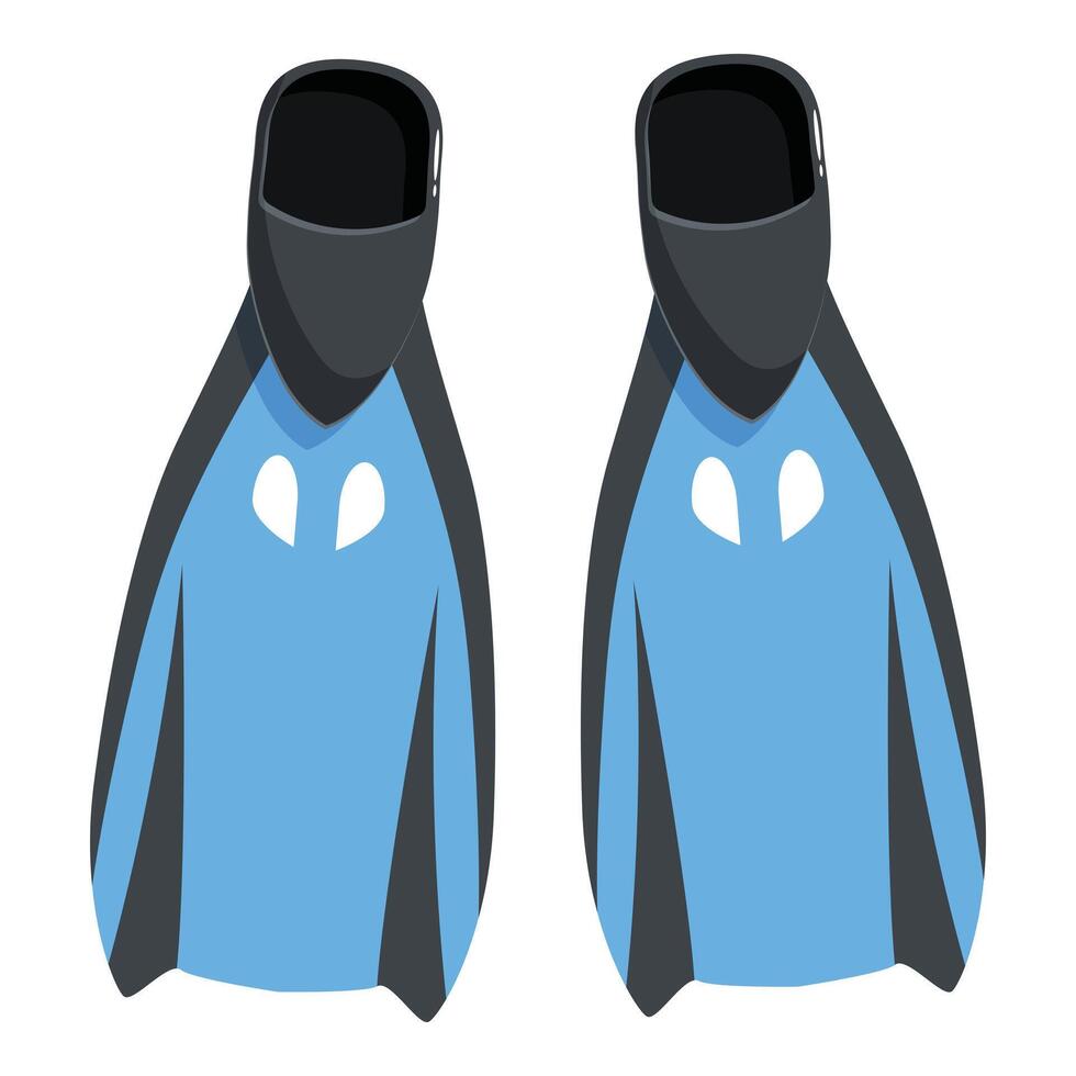 Blue diving fins with black border for underwater exploration vector