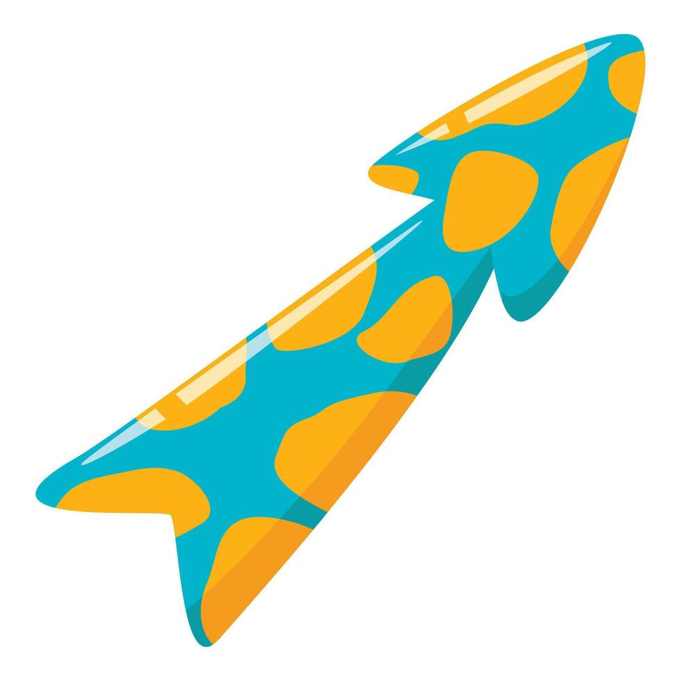 Blue and yellow arrow pointing upward symbolizing growth and progress vector
