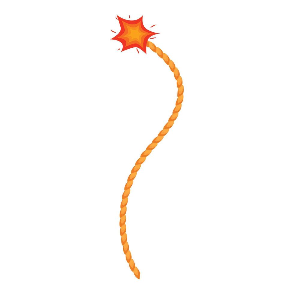 Burning fuse with spark, explosive material for detonation vector