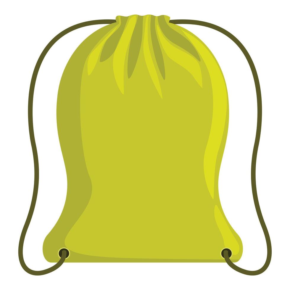 Light green drawstring bag isolated on white background vector