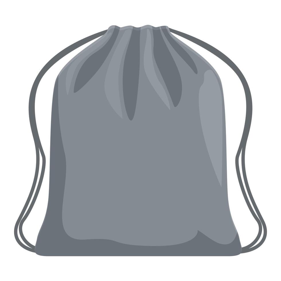 Gray drawstring backpack isolated on white background vector