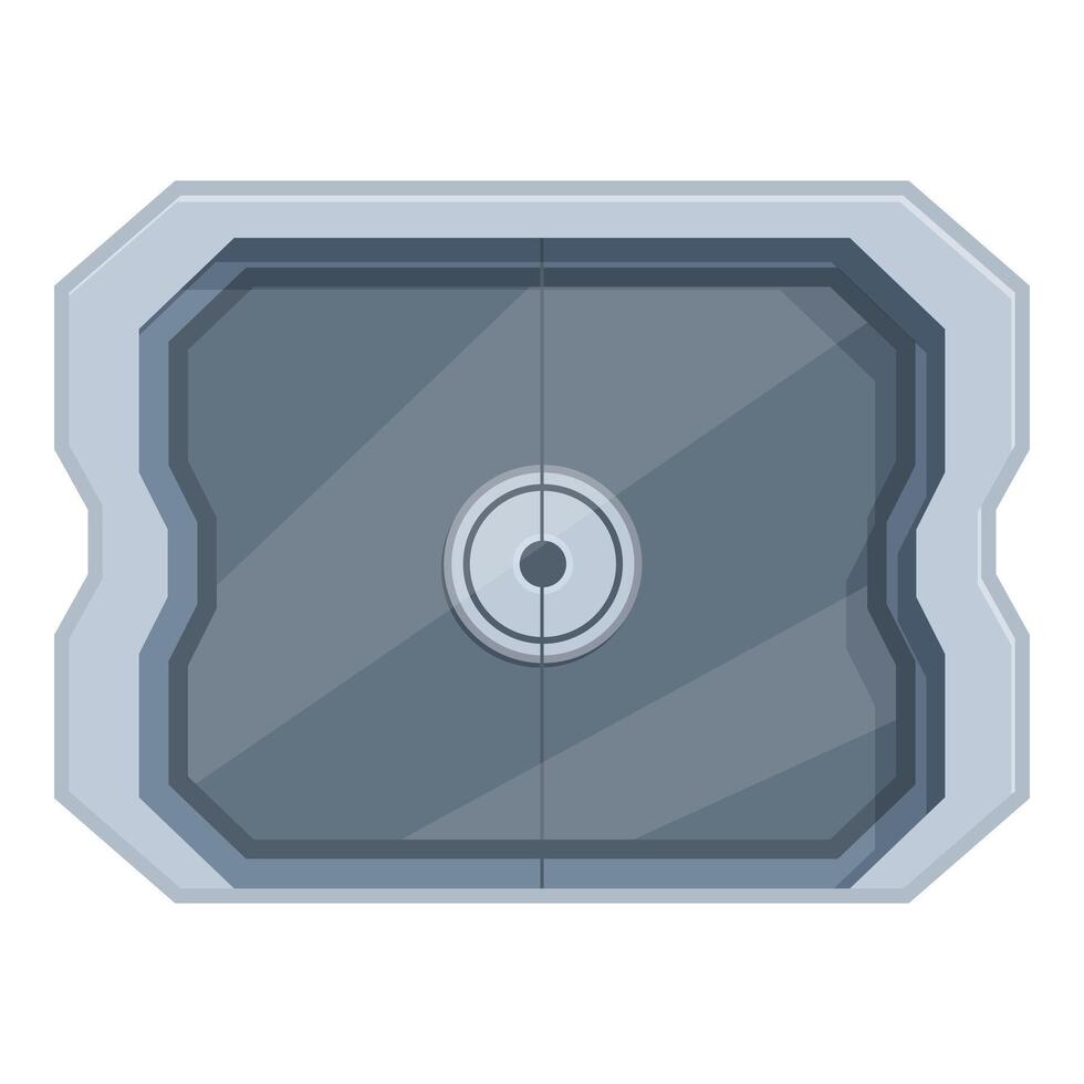 Futuristic metal panel showing a circular locking mechanism vector