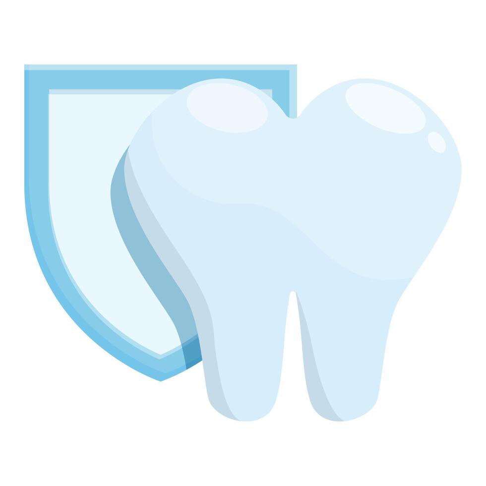 Protecting healthy tooth with shield, dental care and insurance concept vector