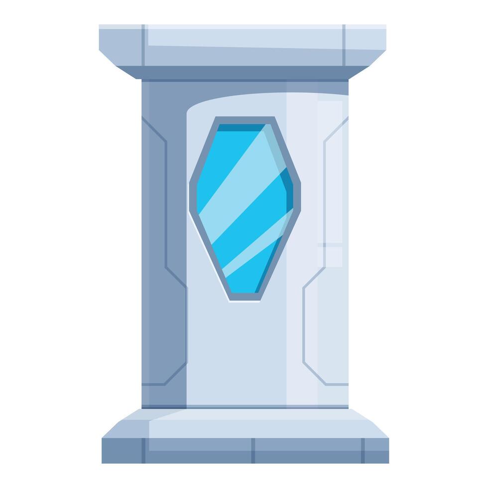 Futuristic checkpoint accessing modern building with blue window vector