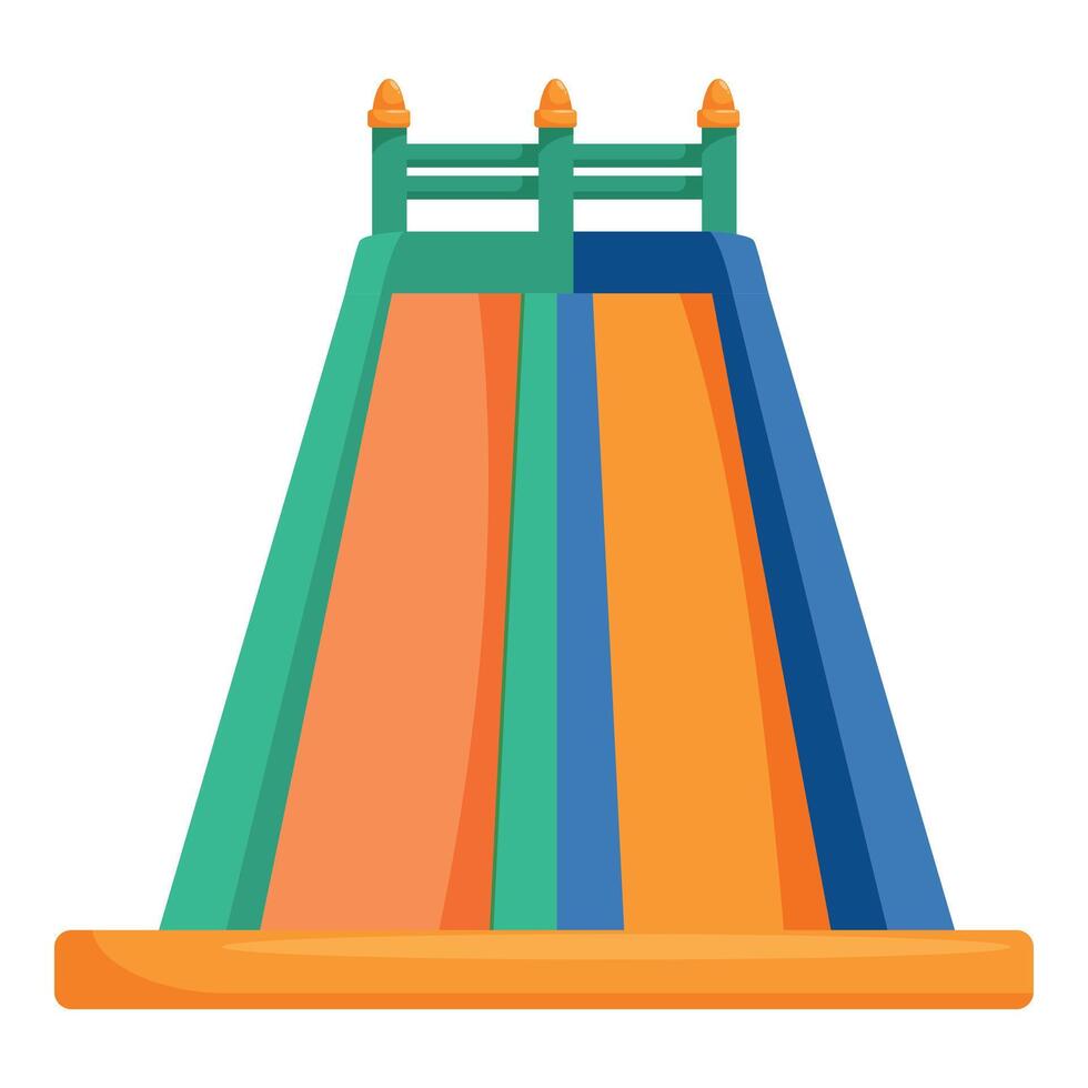 Colorful inflatable water slide providing summer fun at amusement park vector