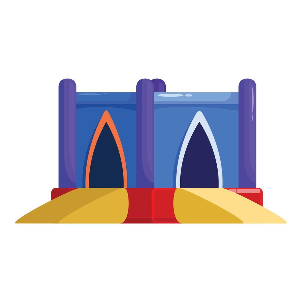 Inflatable bouncing house castle providing joyful entertainment for children vector