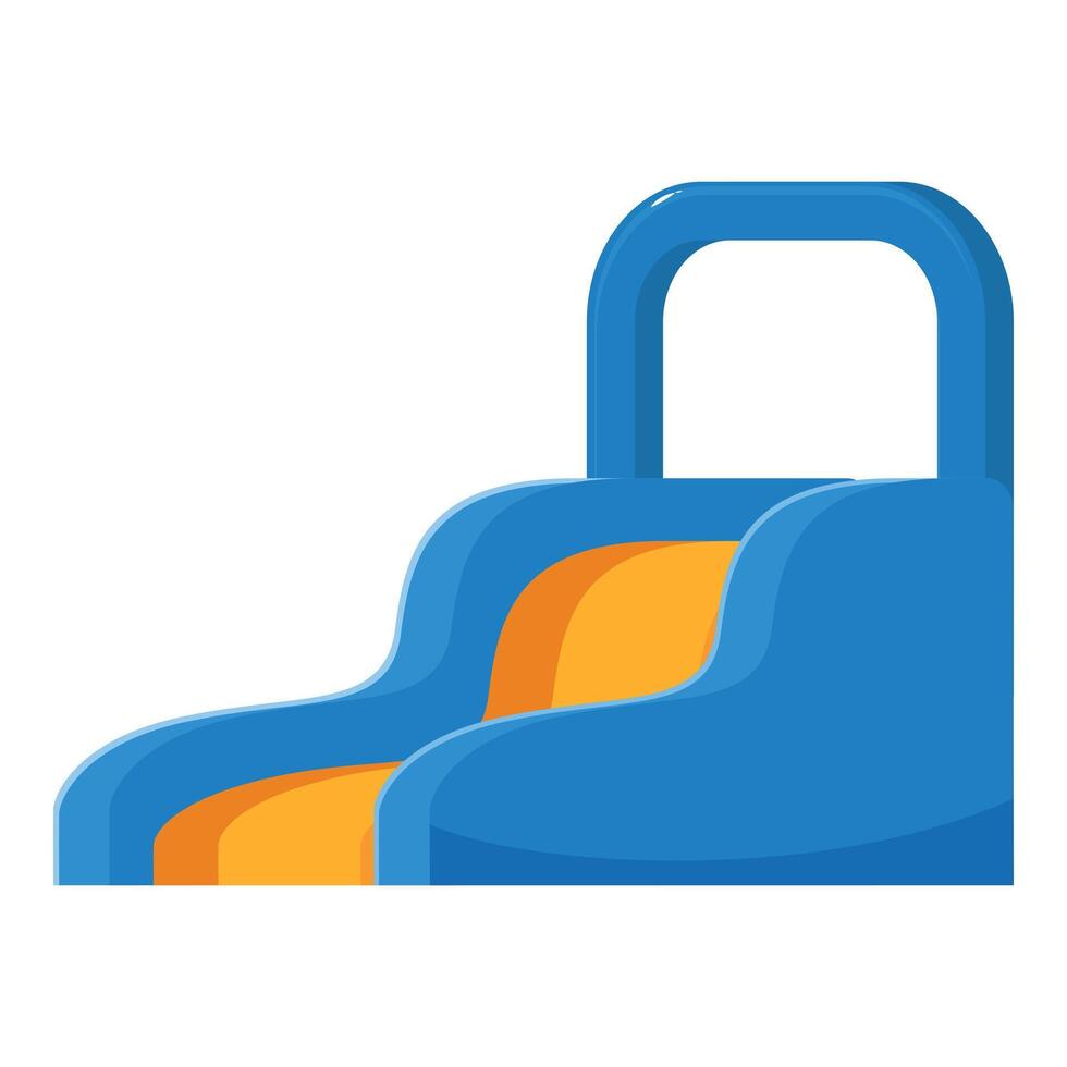 Blue and yellow plastic water slide providing summer fun vector