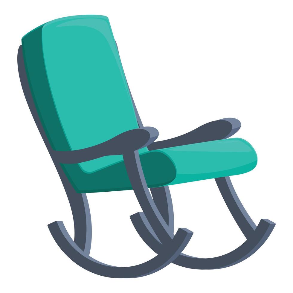 Comfortable green rocking chair invites relaxation and rest vector