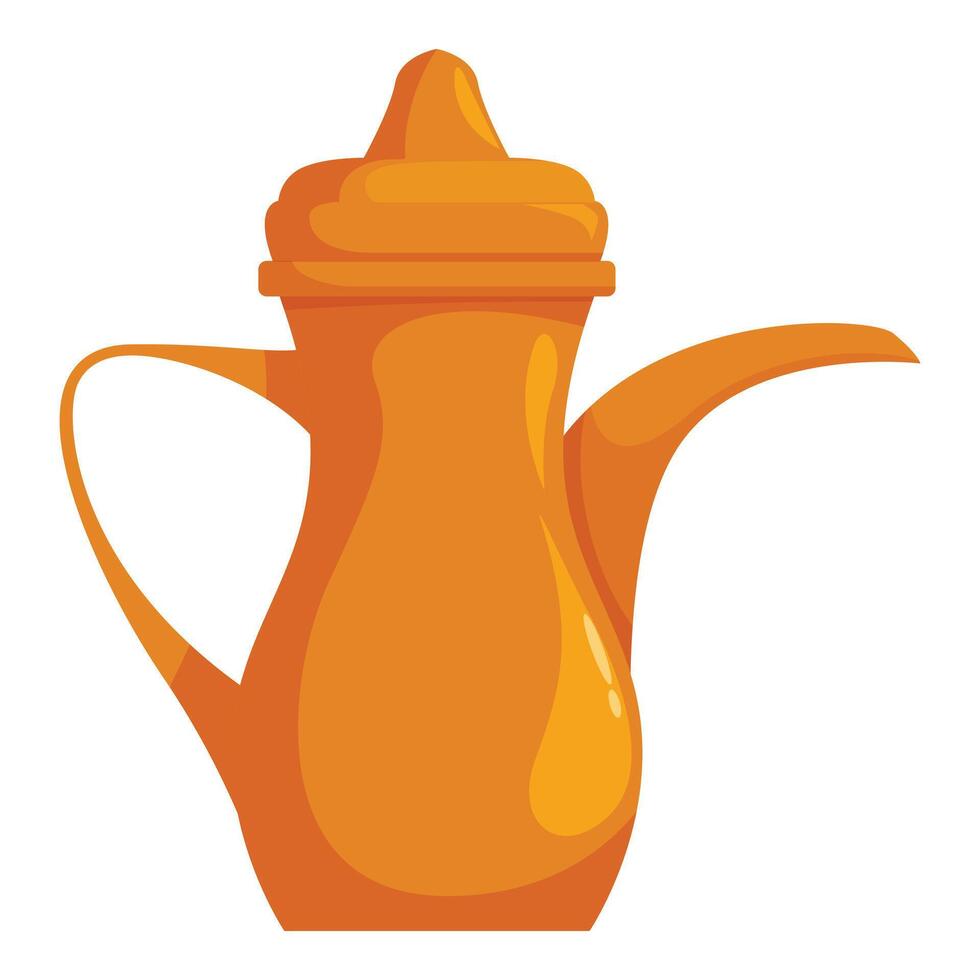 Traditional golden arabic coffee pot serving refreshing beverage vector