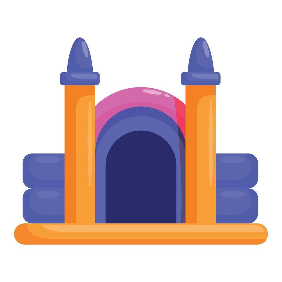 Inflatable bouncy castle representing a colorful fortress for children entertainment vector