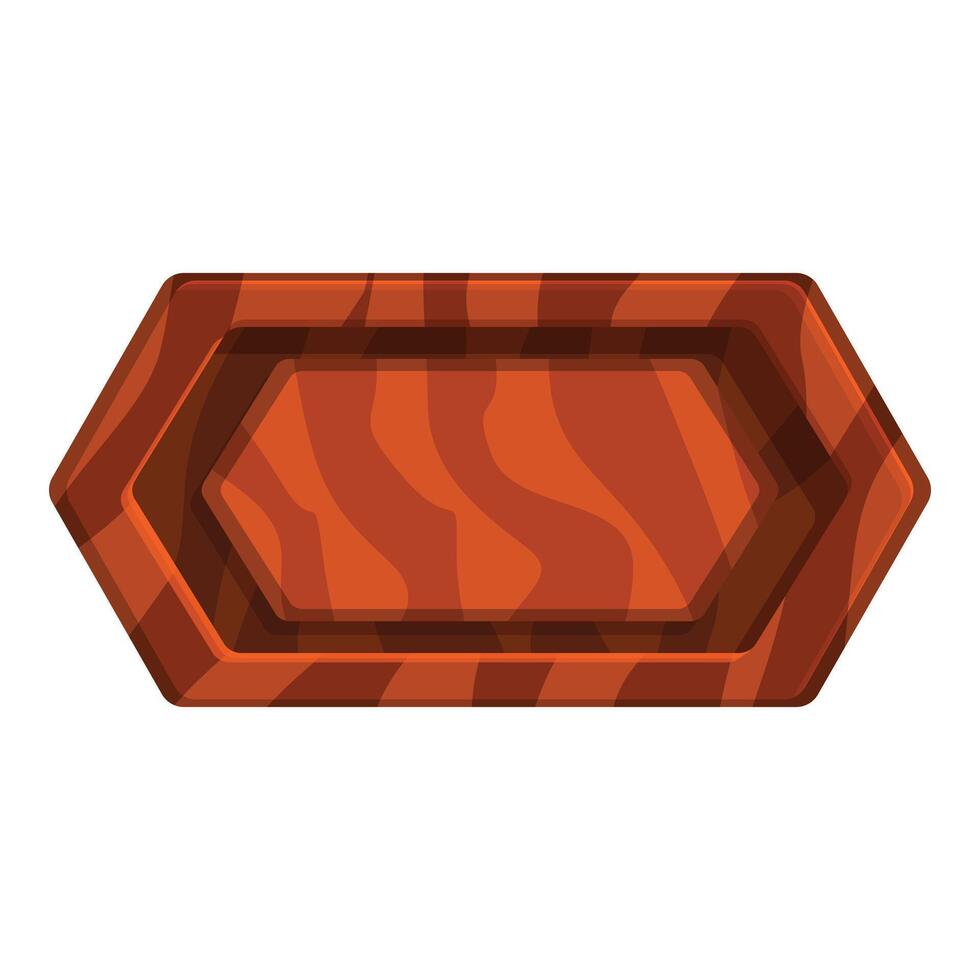 Empty wooden hexagonal sign showing wood grain vector