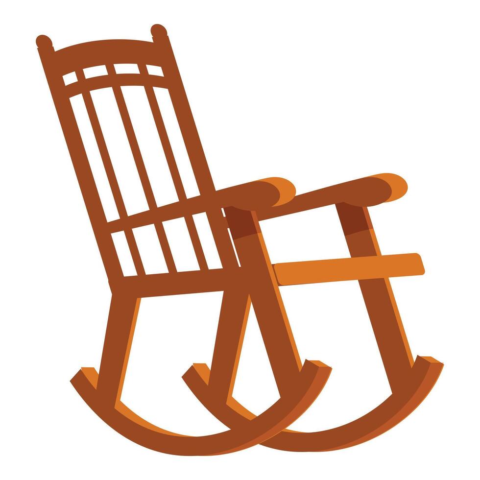 Wooden rocking chair inviting relaxation on porch vector
