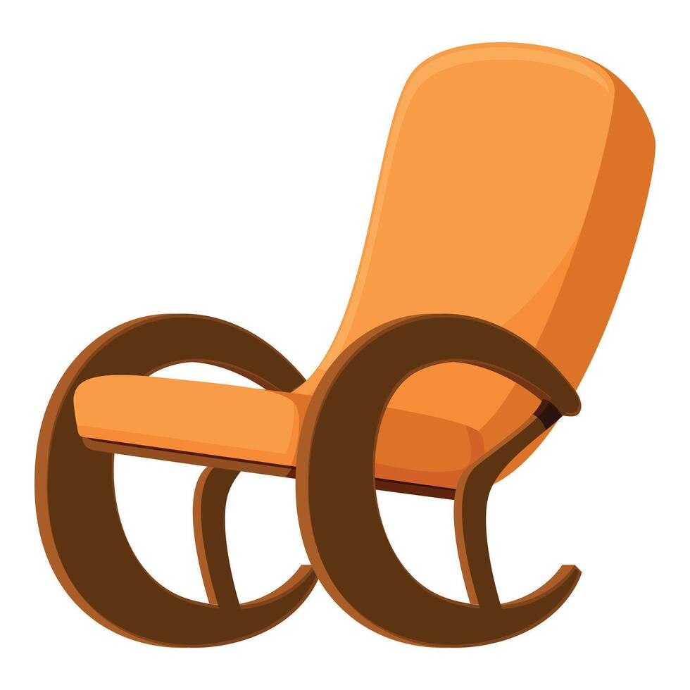 Comfortable orange rocking chair invites relaxation and rest vector